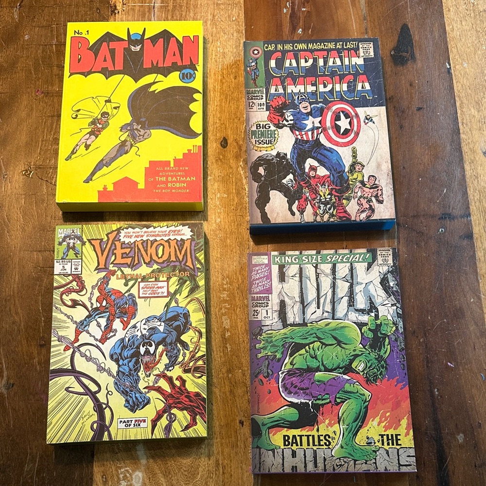 Marvel Comic Book Wall Art Set - Yellow, Red, Green, Blue